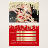 クリスマス美しいサロン金ゴールドギフト証明書赤 (正面&裏面)