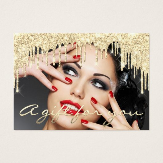 クリスマス美しいサロン金ゴールドギフト証明書赤 (正面)