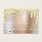 クリスマス美しいサロン金ゴールドギフト証明書金属 (正面)