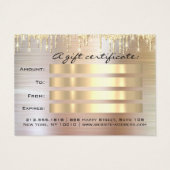 クリスマス美しいサロン金ゴールドギフト証明書金属 (裏面)