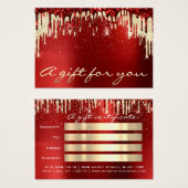 クリスマス美しい金ゴールド紙吹雪ギフトバーガンディドリップ (正面&裏面)