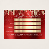 クリスマス美しい金ゴールド紙吹雪ギフトバーガンディドリップ (裏面)