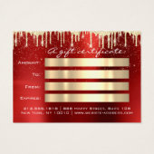 クリスマス美しい金ゴールド紙吹雪ギフトブルゴーニュ赤 (裏面)