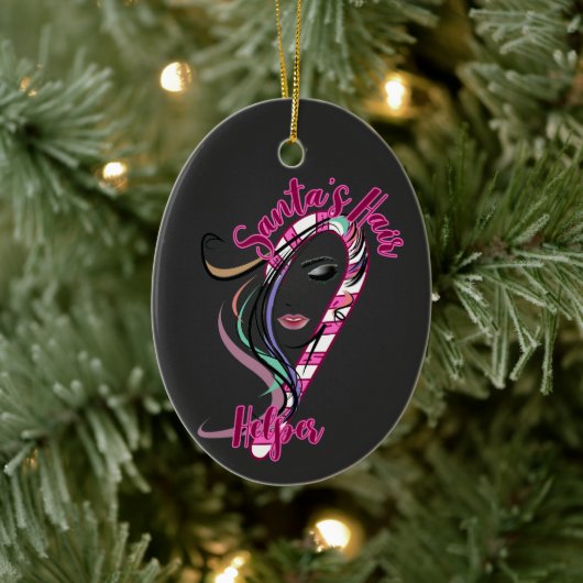クリスマス美容師- Santa's Hair Helper セラミックオーナメント (ツリー)
