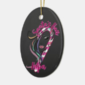 クリスマス美容師- Santa's Hair Helper セラミックオーナメント (左)