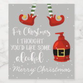 クリスマス考えにはアルコールのポーが欲しい ワインラベル (シングルラベル)