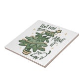 クリスマス考えの木の犬 タイル (側面)