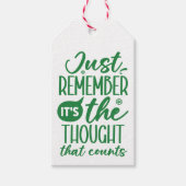 クリスマス考えグリーンおもしろいを数える人 ギフトタグ (正面)