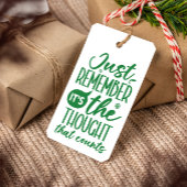 クリスマス考えグリーンおもしろいを数える人 ギフトタグ