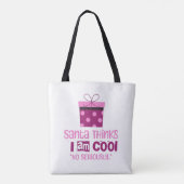 クリスマス考えサンタ…ピンクアンドブルゴーニュトート トートバッグ (裏面)