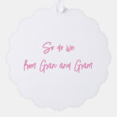 クリスマス考えサンタ…ピンクレタリング オーナメントカード (裏面)