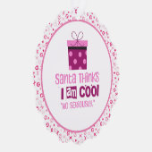 クリスマス考えサンタ…ピンクレタリング オーナメントカード (右)