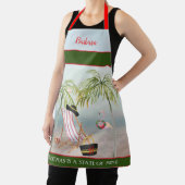 クリスマス考えビーチパームツリーズフラミンゴ エプロン (インサイチュ)