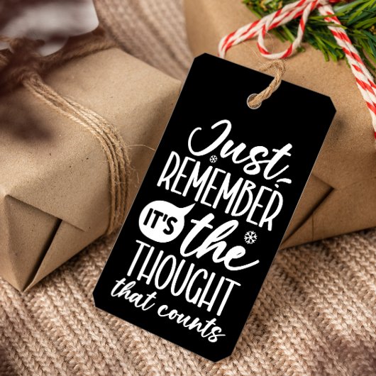 クリスマス考えブラックをおもしろいカウントする ギフトタグ