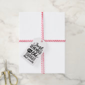 クリスマス考えブラックをおもしろいカウントする ギフトタグ (より糸付き)