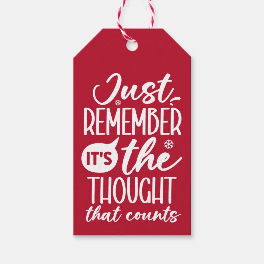 クリスマス考えレッドをおもしろいカウントする ギフトタグ (正面)