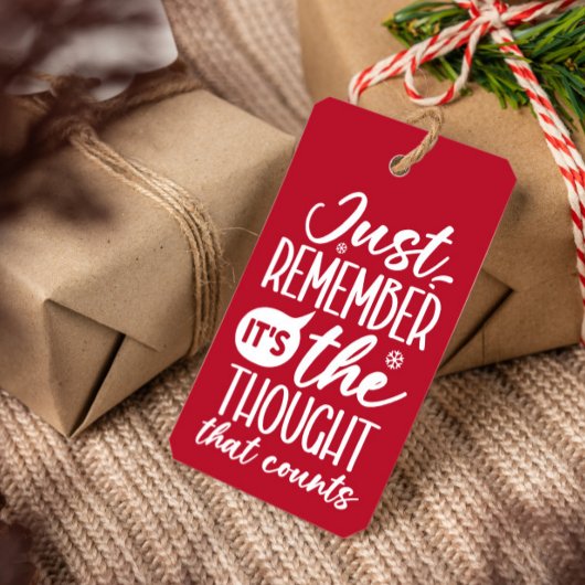 クリスマス考えレッドをおもしろいカウントする ギフトタグ