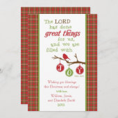 クリスマス聖なる書物、 経典の詩のカードが喜びでいっぱい シーズンカード (正面/裏面)