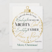 クリスマス聖なる書物、 経典グリーティングカードイザヤ9:6 シーズンカード (正面/裏面)