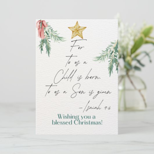 クリスマス聖なる書物、 経典グリーティングカードイザヤ9:6 シーズンカード (スタンド正面)