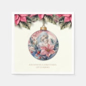 クリスマス聖なる書物、 経典ポインセティアスマリアとイエス スタンダードカクテルナプキン (正面)