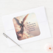 クリスマス聖なる書物、 経典ルカ2:11(鳥)ショウジョウコウカンチョウバード スクエアシール (封筒)