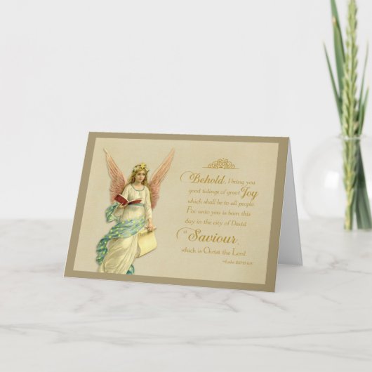 クリスマス聖なる書物、 経典ヴィンテージ再生 カード (正面)