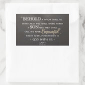 クリスマス聖なる書物、 経典 – マタイ1:23 長方形シール (バッグ)