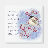 クリスマス聖なる書物、 経典《鳥》アメリカゴガラスノーウィーベリー マグネット (正面)