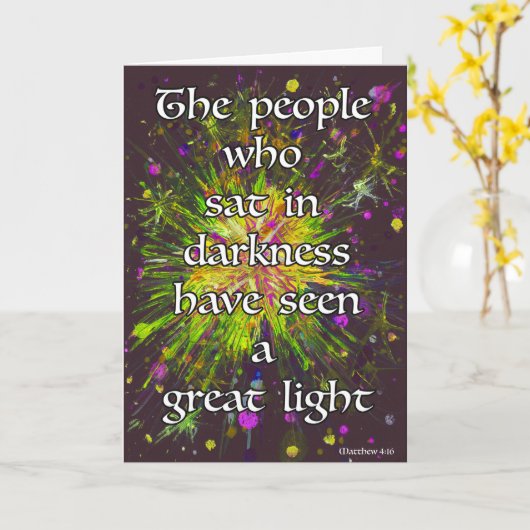 クリスマス聖書引用文クリスチャンスター抽象芸術アート カード (黄色い花)