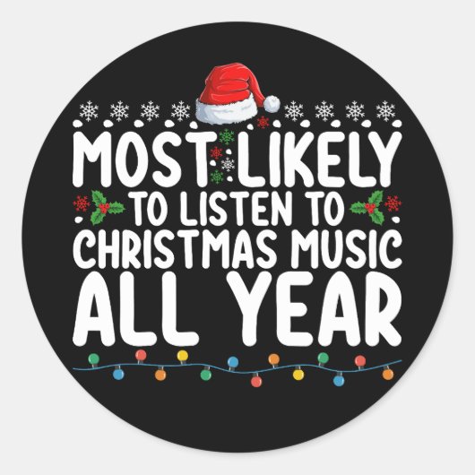 クリスマス聞音楽には一年中最も近い ラウンドシール (正面)