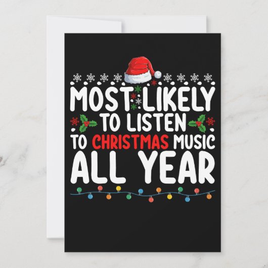 クリスマス聞音楽には一年中最も近い 招待状 (正面)