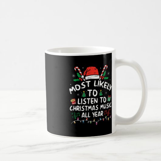 クリスマス聞音楽に最も近い コーヒーマグカップ (右)