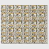 クリスマス自分の金ゴールドを作成6フォトコラージュ ラッピングペーパー (フラット)