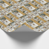 クリスマス自分の金ゴールドを作成6フォトコラージュ ラッピングペーパー (角)