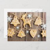 クリスマス自家製ジンジャーブレッドのクッキー シーズンポストカード (正面/裏面)
