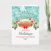 クリスマス自家製パン雪の結晶の休日ベーキング シーズンカード (正面)