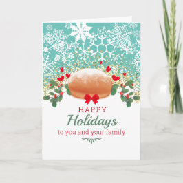 クリスマス自家製パン雪の結晶の休日ベーキング シーズンカード