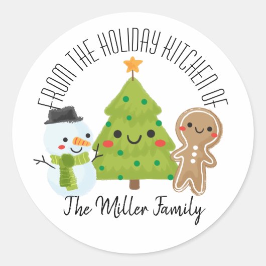 クリスマス自家製ベーキングラベル ラウンドシール (正面)