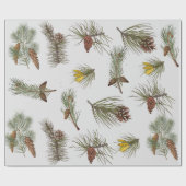 クリスマス自然をテーマにした松のコーンと枝 ラッピングペーパー (フラット)