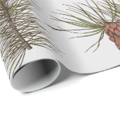 クリスマス自然をテーマにした松のコーンと枝 ラッピングペーパー (ロールコーナー)
