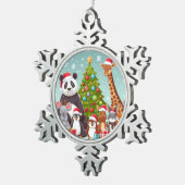 クリスマス自然動物オーナメント スノーフレークピューターオーナメント (右)