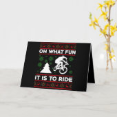 クリスマス自転車に乗るのがどれほど楽しいか カード (黄色い花)