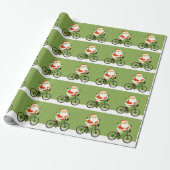 クリスマス自転車ギフト ラッピングペーパー (アンロールド)
