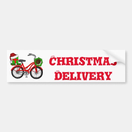 クリスマス自転車 バンパーステッカー (正面)