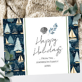 クリスマス航海のの挨拶を送る ポストカード