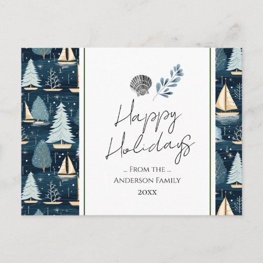 クリスマス航海のの挨拶を送る ポストカード (正面)
