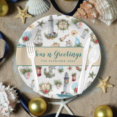 クリスマス航海のシーズの挨拶パーソナライズされた ペーパープレート