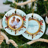 クリスマス航海のビーチ船のホイールフォト セラミックオーナメント