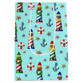 クリスマス航海の灯台 ミディアムペーパーバッグ (裏面)